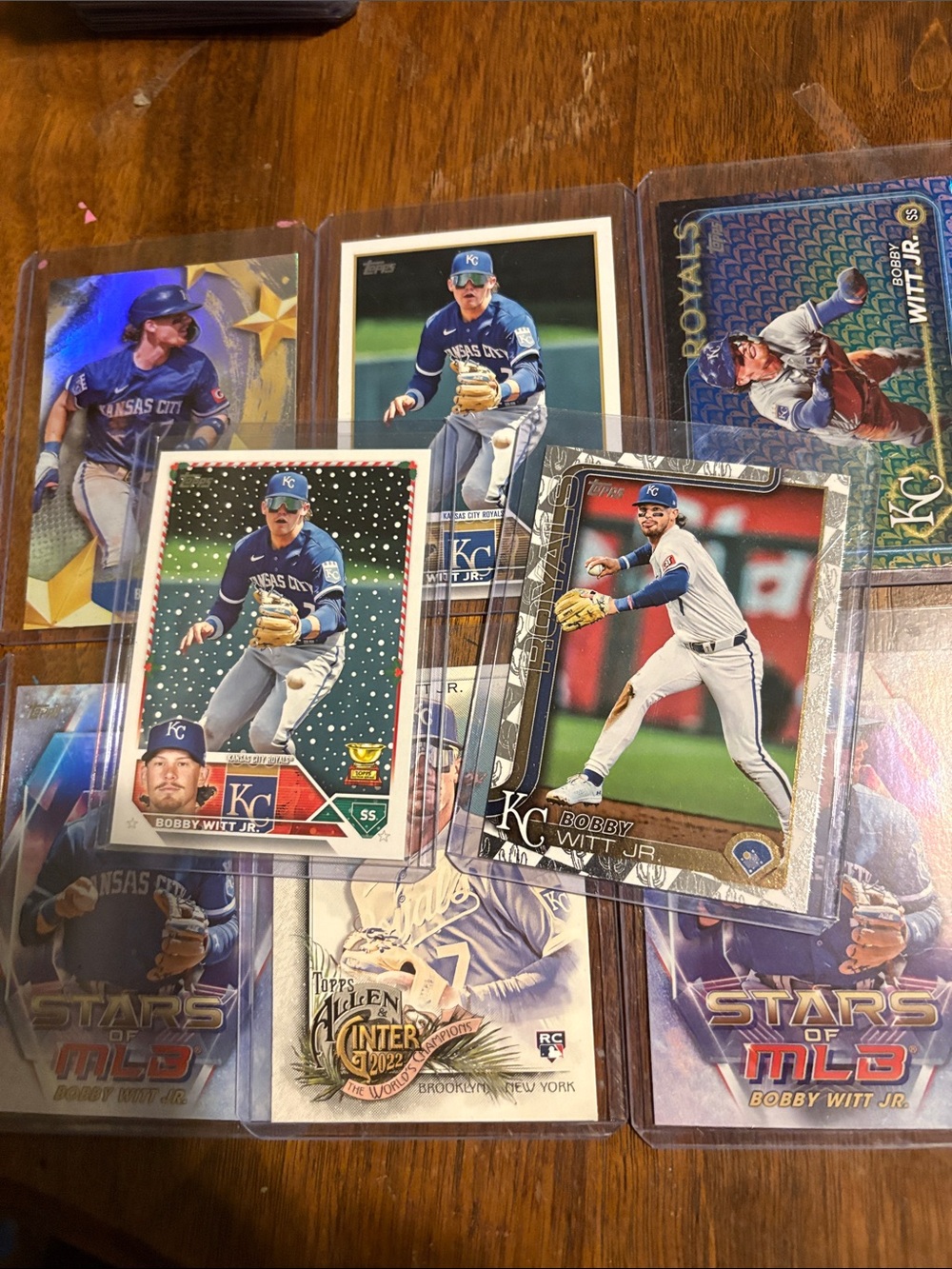 Topps Kansas City Royals Bobby Witt Jr. Cards with Blue and White Accents